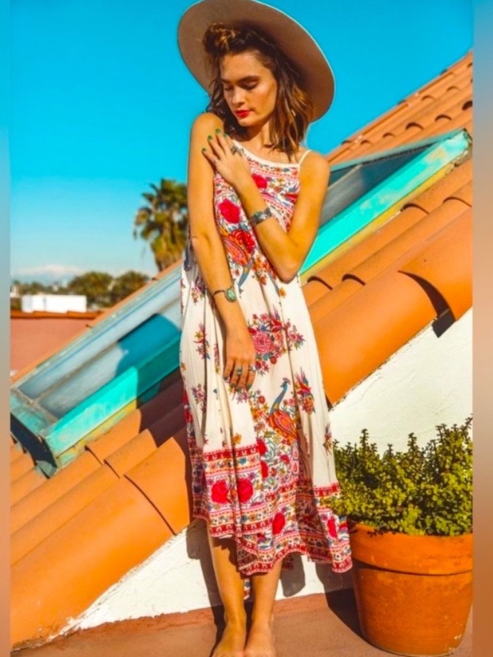 Spell & The Gypsy Hotel Paradiso Strappy Maxi Dress Pearl